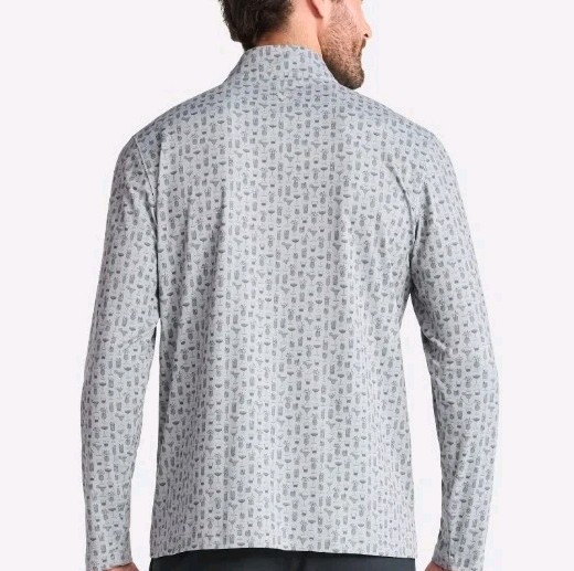 Birdie Bound 1/4 Zip Golf Pullover Mens M Gray Orange Cocktails Club Drinks NWT gallery