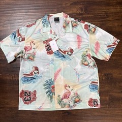 NWT Jordan Nike Top Shirt Button Front Essentials Tropical Print Men’s L. E1