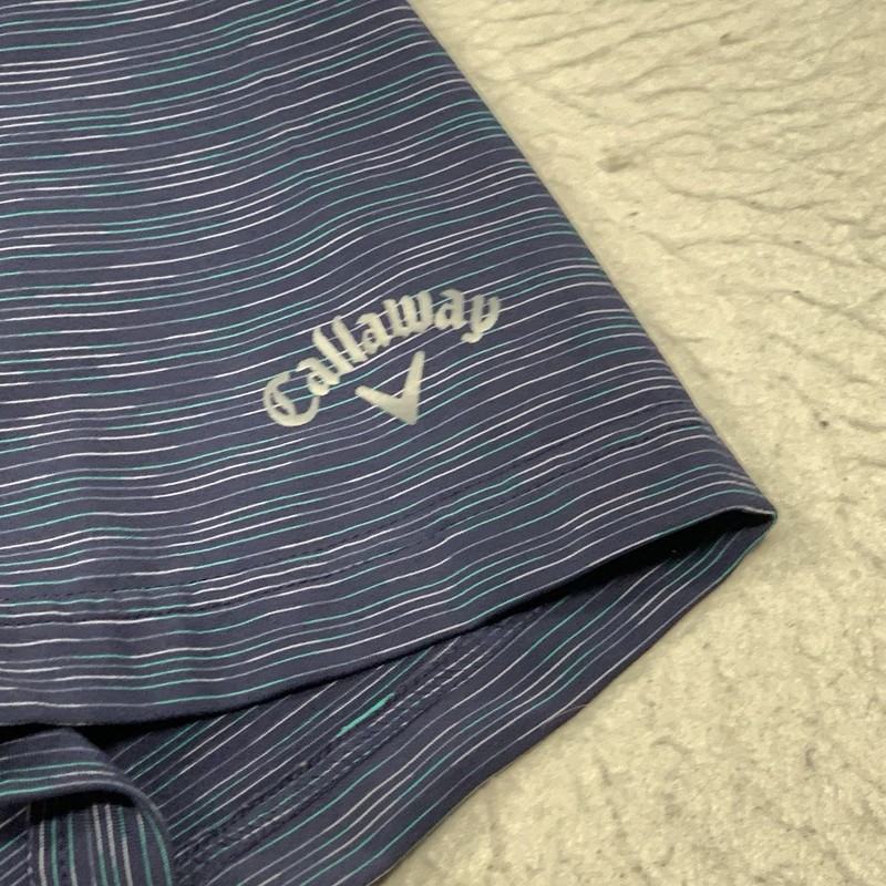Callaway Swing Tech Polo Shirt Mens 2X Blue Striped Short Sleeve Opti Dri gallery