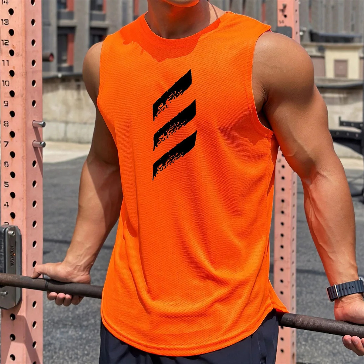 Thin Quick Dry Bodybuilding Tank Top Men Gym Fitness Sleeveless Shirt Male gallery