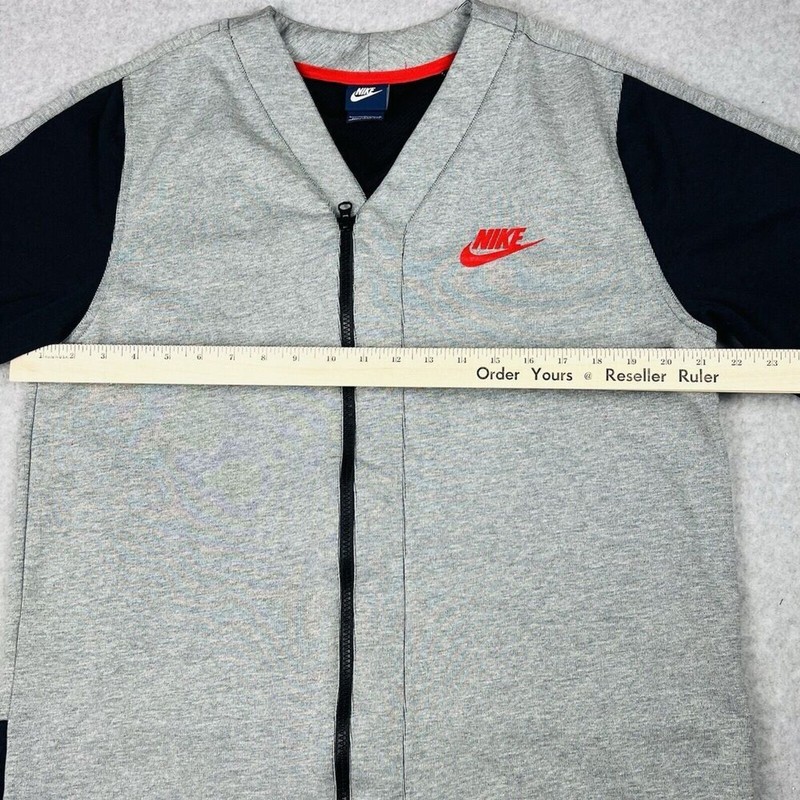 Nike AV15 Jacket Mens Large Gray Full Zip Fleece Athletic Training Running Top gallery