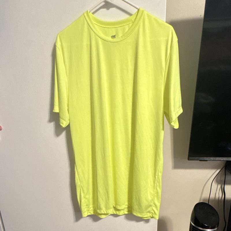 Hanes Cool Dri Men's Yellow Breathable Crew Neck Short Sleeve T-Shirt L/G gallery
