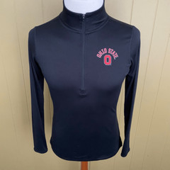 Scarlet & grey Ohio State men L quarter zip lightweight pullover black