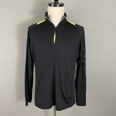 Body Glove Active Shirt Mens Size M Stretch Black 1/4 Zip Athletic Long Sleeve