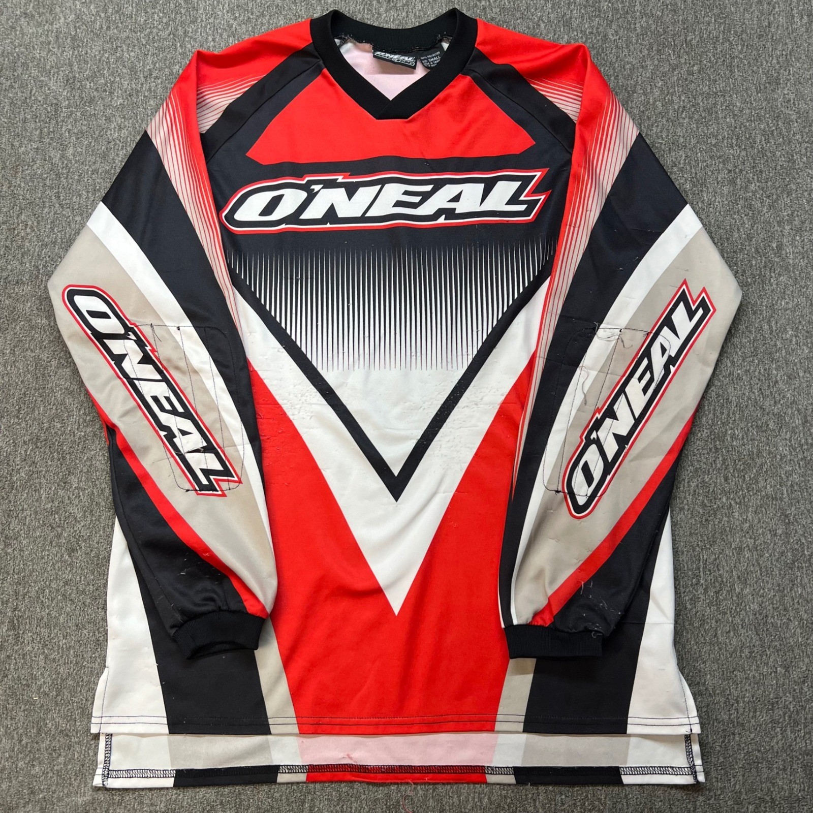 ONeal Racing Motocross Jersey Mens Small Red Black White Long Sleeve MTB BMX 137 gallery