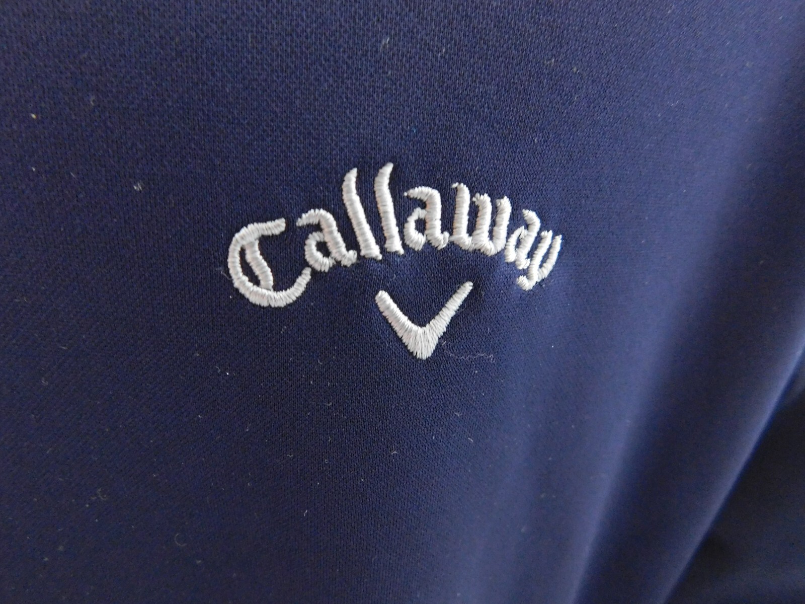 Callaway Sweater Men XL Blue Two Tone Fleece lined Quarter Zip Pockets Golf gallery