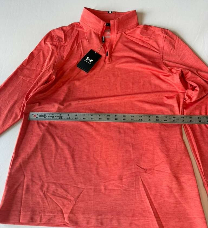 New NWT Under Armour Golf Loose 1/4 Zip Pullover Heather Red Coral Men's MD / M gallery