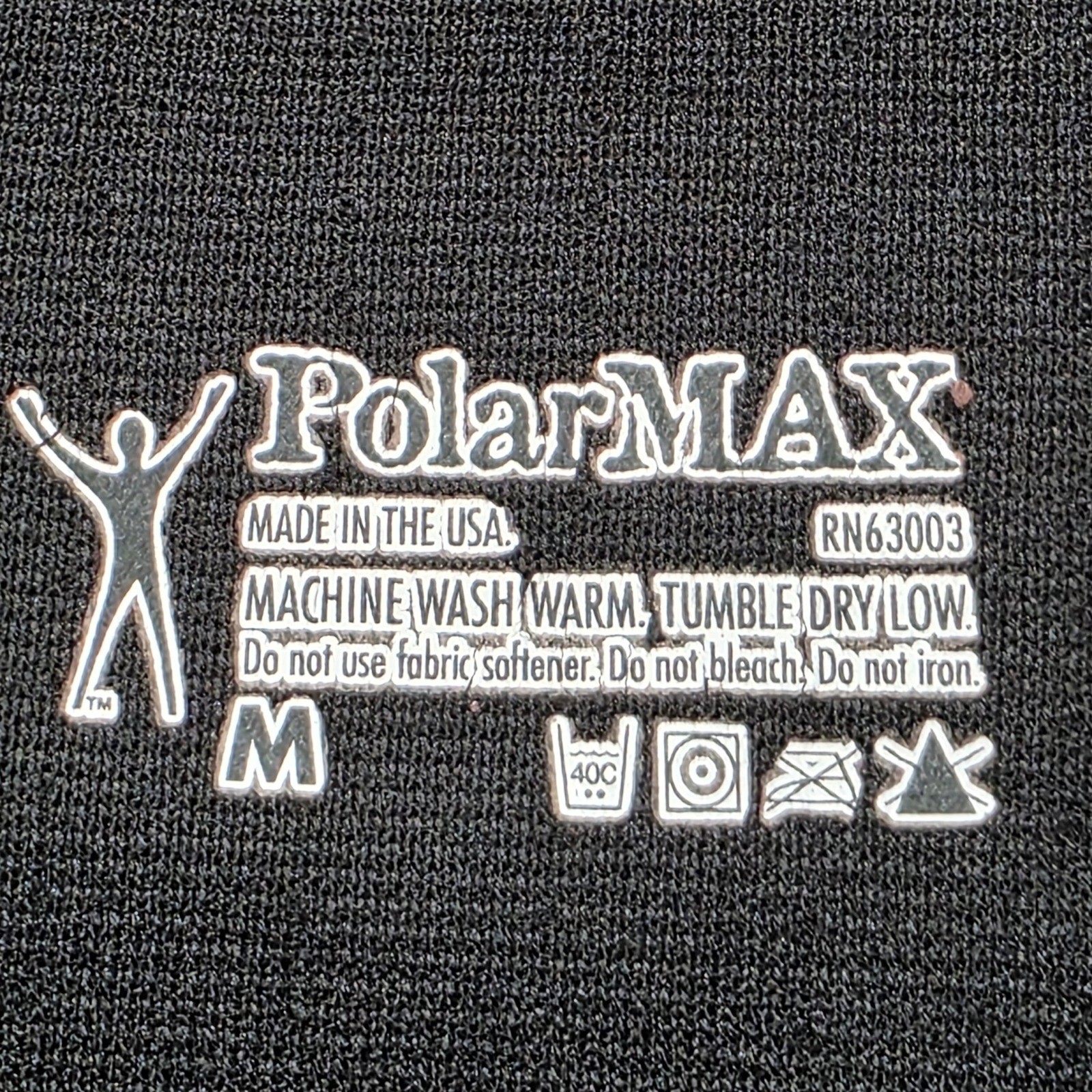 Men's Medium PolarMAX Mock Neck Thermal Base Layer Shirt Black Made in USA gallery