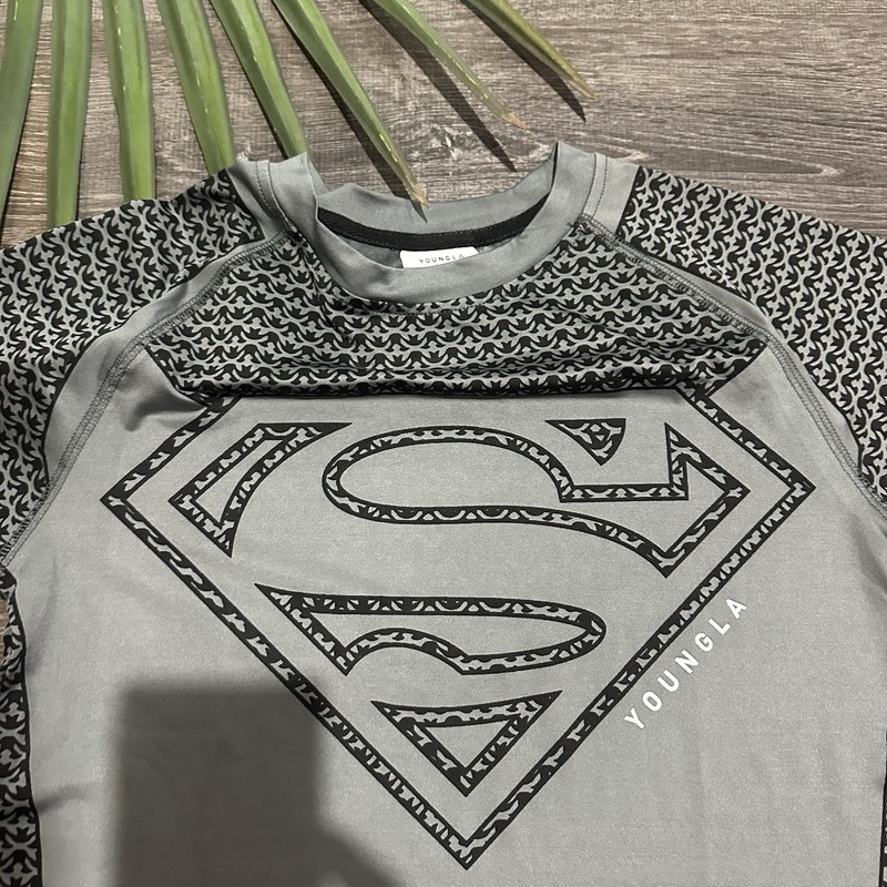 Youngla Superman Compression Athletic Tee T Shirt Men's Size Small Black Gray gallery