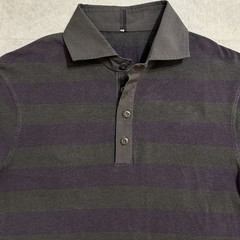 Lululemon Freestyle Polo Shirt Cotton Blend Purple/Gray Stripe Small