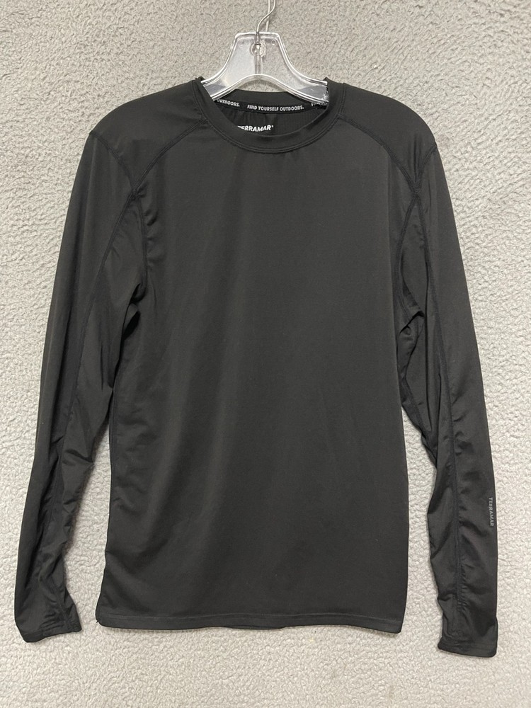 Terramar Climasense 2.0 Base Layer Top Men's Small Black Crew Neck Long Sleeve