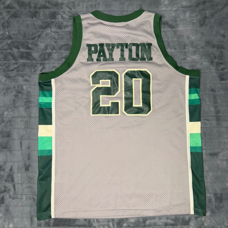 Vintage Nike Gary Payton Milwaukee Bucks Jersey XXL Grey Green NBA #20 gallery