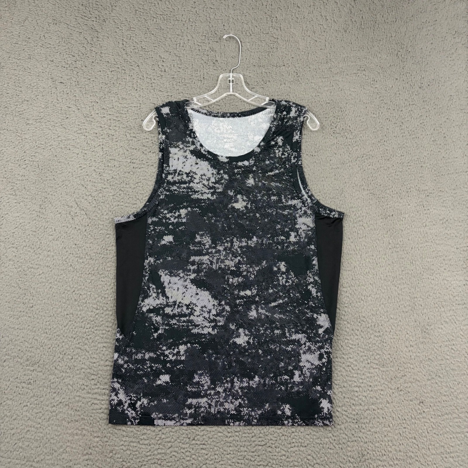 RVCA Tank Top Mens Medium Black Abstract Sleeveless Activewear Sports Beach Dad gallery
