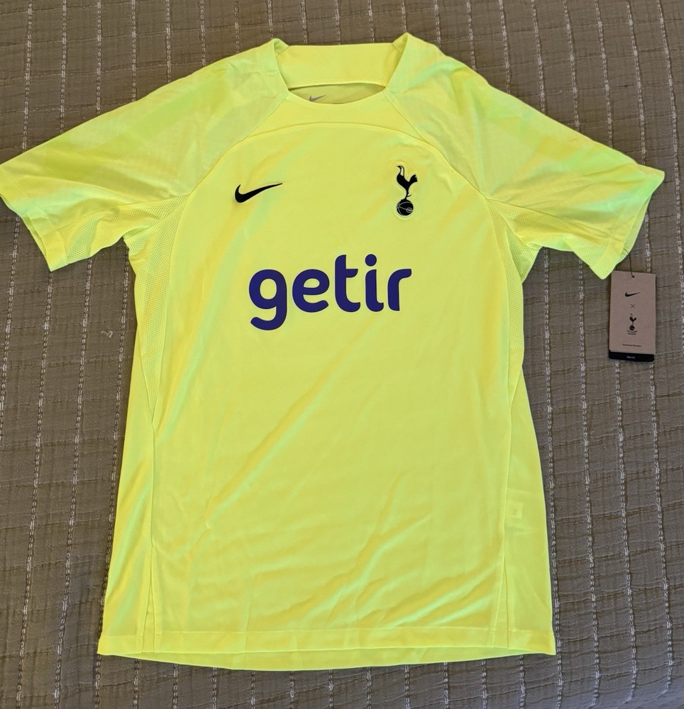 NWT Nike Tottenham Hotspur Training Football/Soccer Shirt - Neon Yellow - Size M