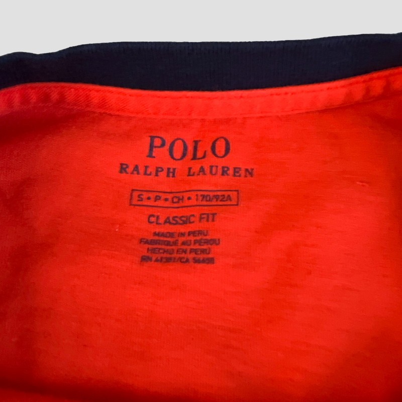 Polo Ralph Lauren Hi Tech Logo Graphic Long Sleeve T-Shirt Orange Size S Peru gallery