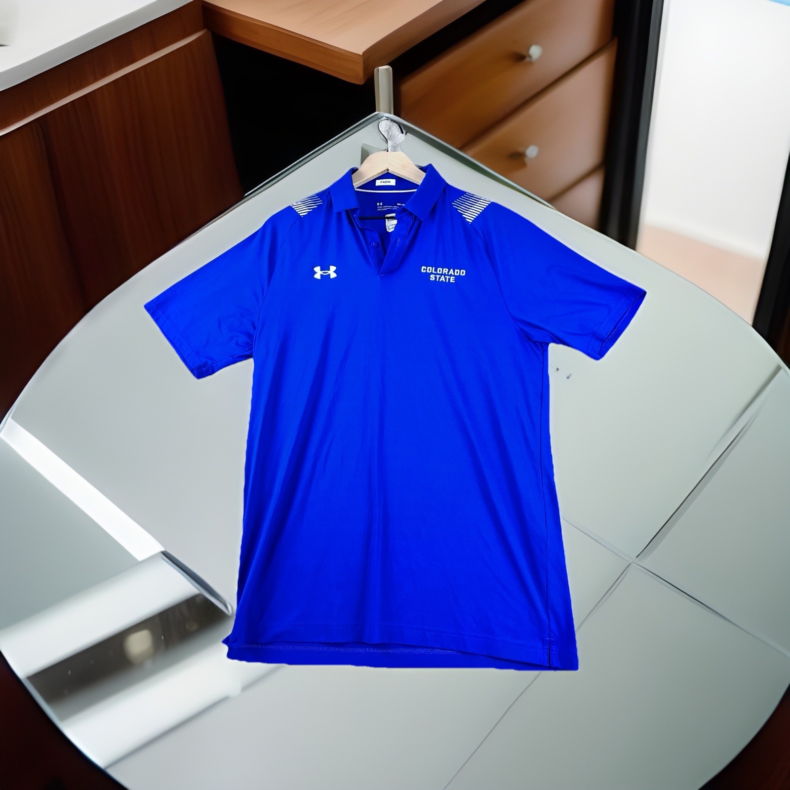 Under Armour Colorado State Polo Size Medium Color Blue. Loose ISO-CHILL. gallery