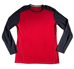 Smartwool Thermal Merino Base Layer 250 Colorblock Crew Shirt Mens XL Red Black gallery