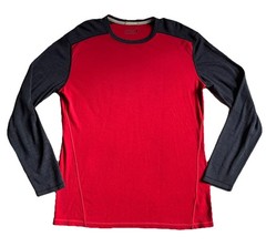 Smartwool Thermal Merino Base Layer 250 Colorblock Crew Shirt Mens XL Red Black