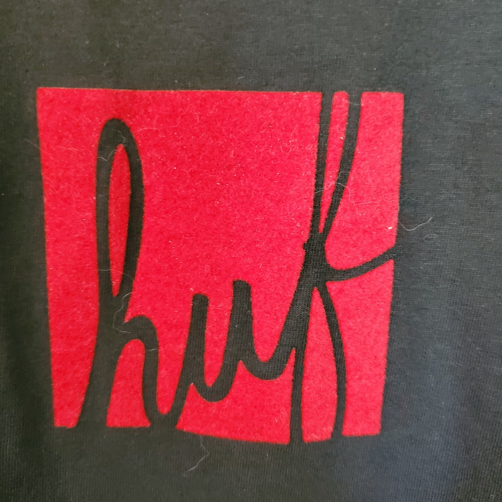 NWOT HUF SF box logo script cursive red velvet black velour flocked sz L Supreme gallery