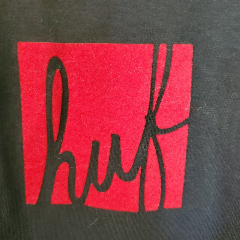 NWOT HUF SF box logo script cursive red velvet black velour flocked sz L Supreme gallery