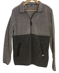 DSG Men’s pullover fleece style S grey black outdoors kangaroo pouch cabincore