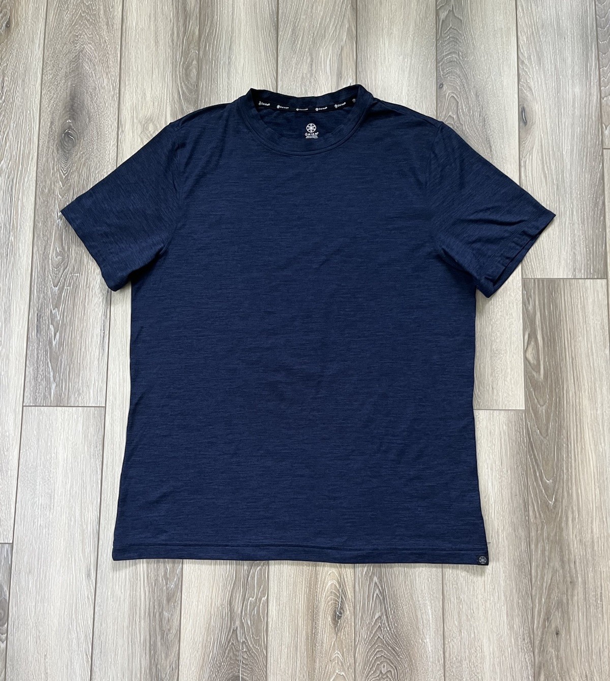 Gaiam Blue Workout T-Shirt Mens Sz L Yoga Gym Athletic Soft Stretch Short Sleeve gallery