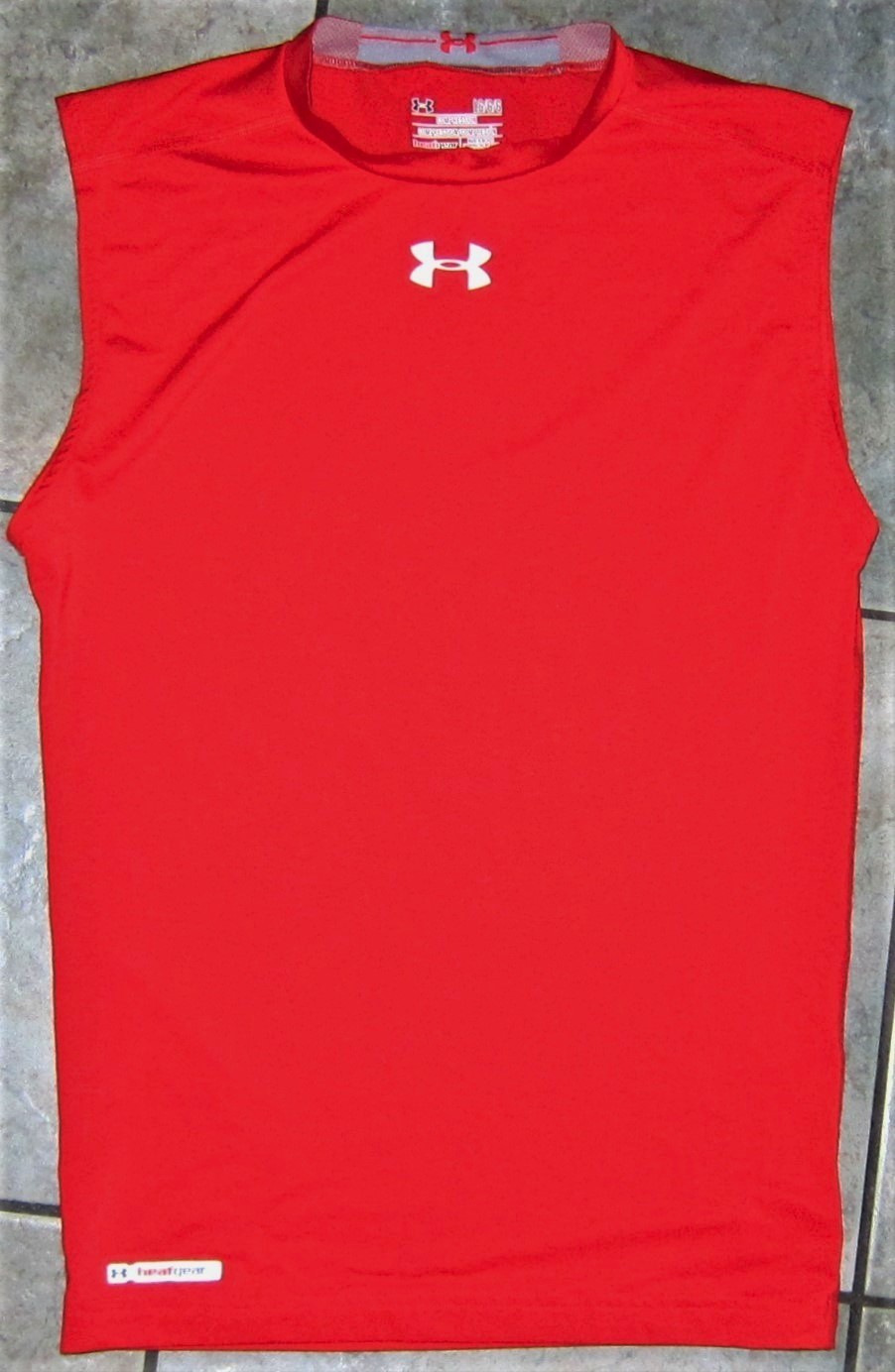 Under Armour UA Heatgear LN Red Sleeveless Compression Shirt #1236226 - Men's L gallery