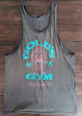 VTG Golds Gym Tank Top Muscle Shirt Made In USA Size Lg 1980s State College Pa.