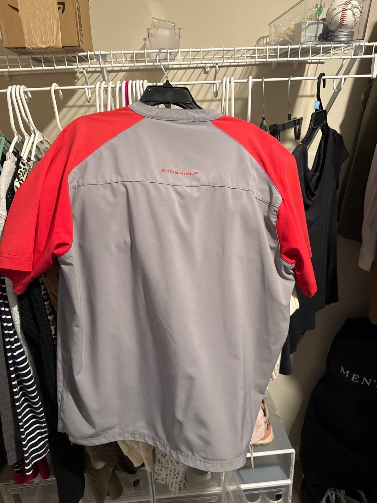 Evoshield Red and Gray Baseball Short Sleeve Pullover gallery