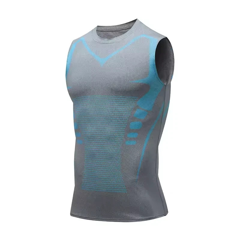 Men Compression Shirt Version Ionic Shaping Sleeveless Vest Sport Tank Top S-2XL gallery
