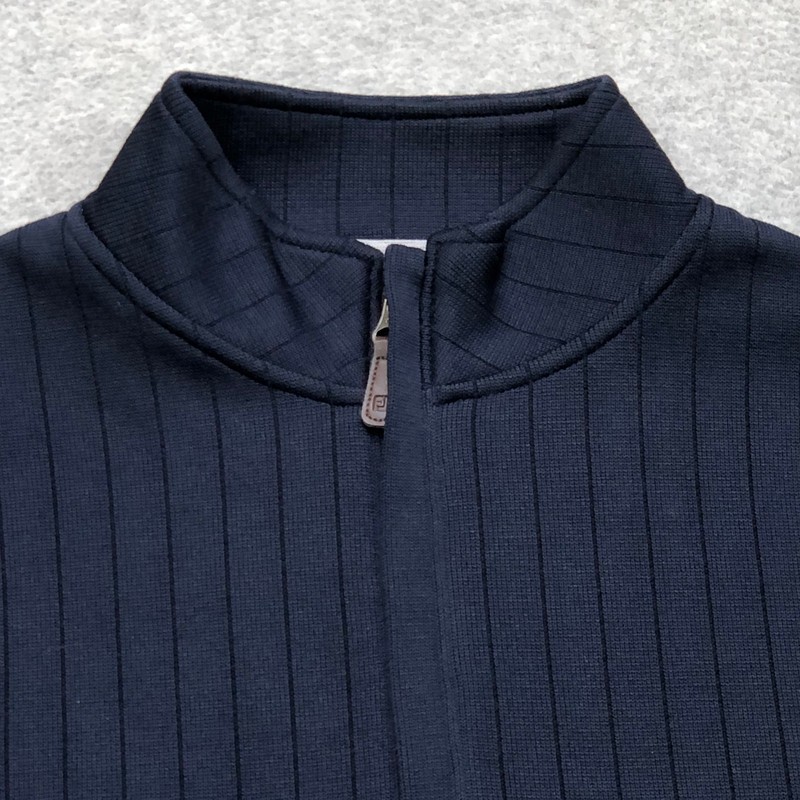 Footjoy FJ Pullover Sweater Men's Small Blue Quarter Zip NBC Golf Logo Stretch gallery