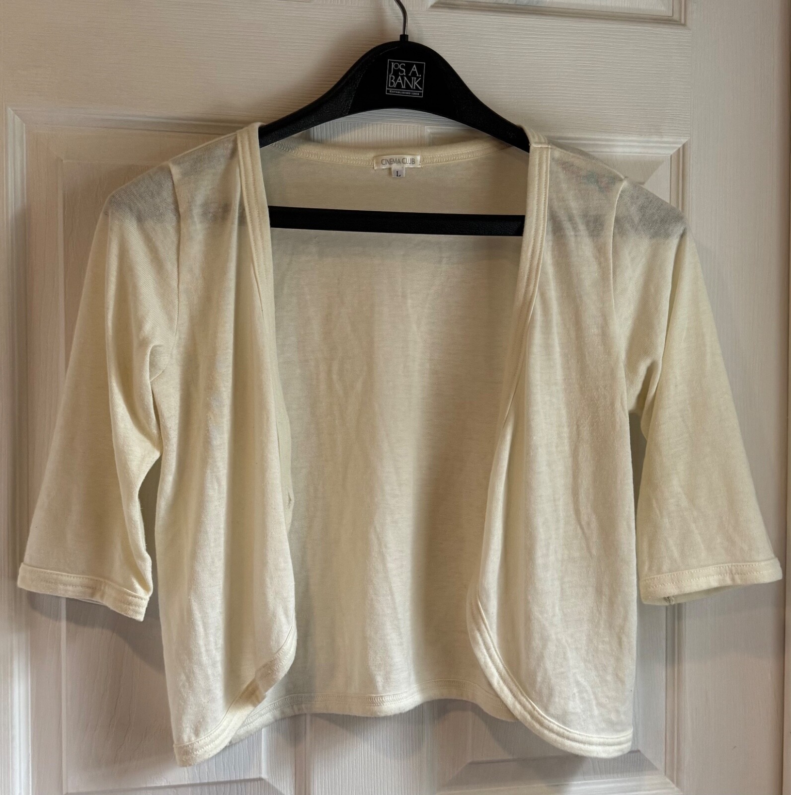 Summer Cardigan half sleeves ivory and light grey (2 ) size L gallery