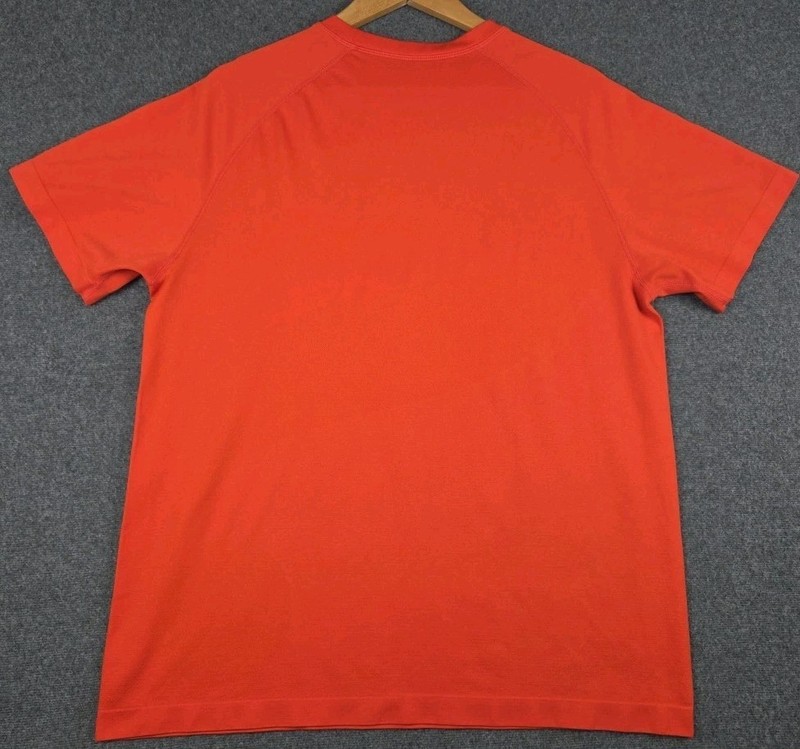 Fabletics Shirt Mens XL Training Day Tee Orange Gym Workout Stretch gallery