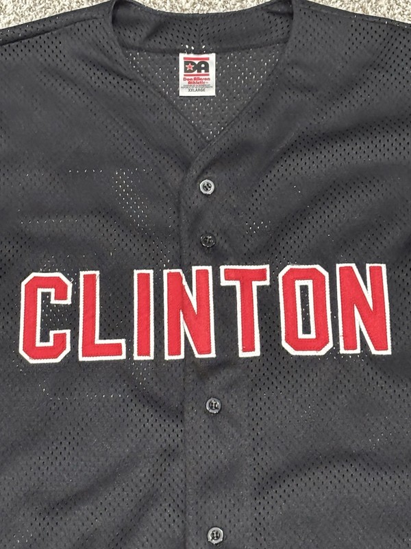 Don Alleson Athletic "Clinton" #45 Black & Red Mesh Baseball Jersey - Adult XXL gallery