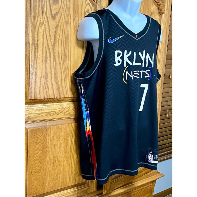 Nike NBA Brooklyn Nets Kevin Durant #7 City Edition Swingman Black Jersey Men XL gallery