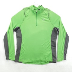 Pearl Izumi Shirt Men XL Green ELITE In-R-Cool 1/4 Zip Long Sleeve Cycling *flaw