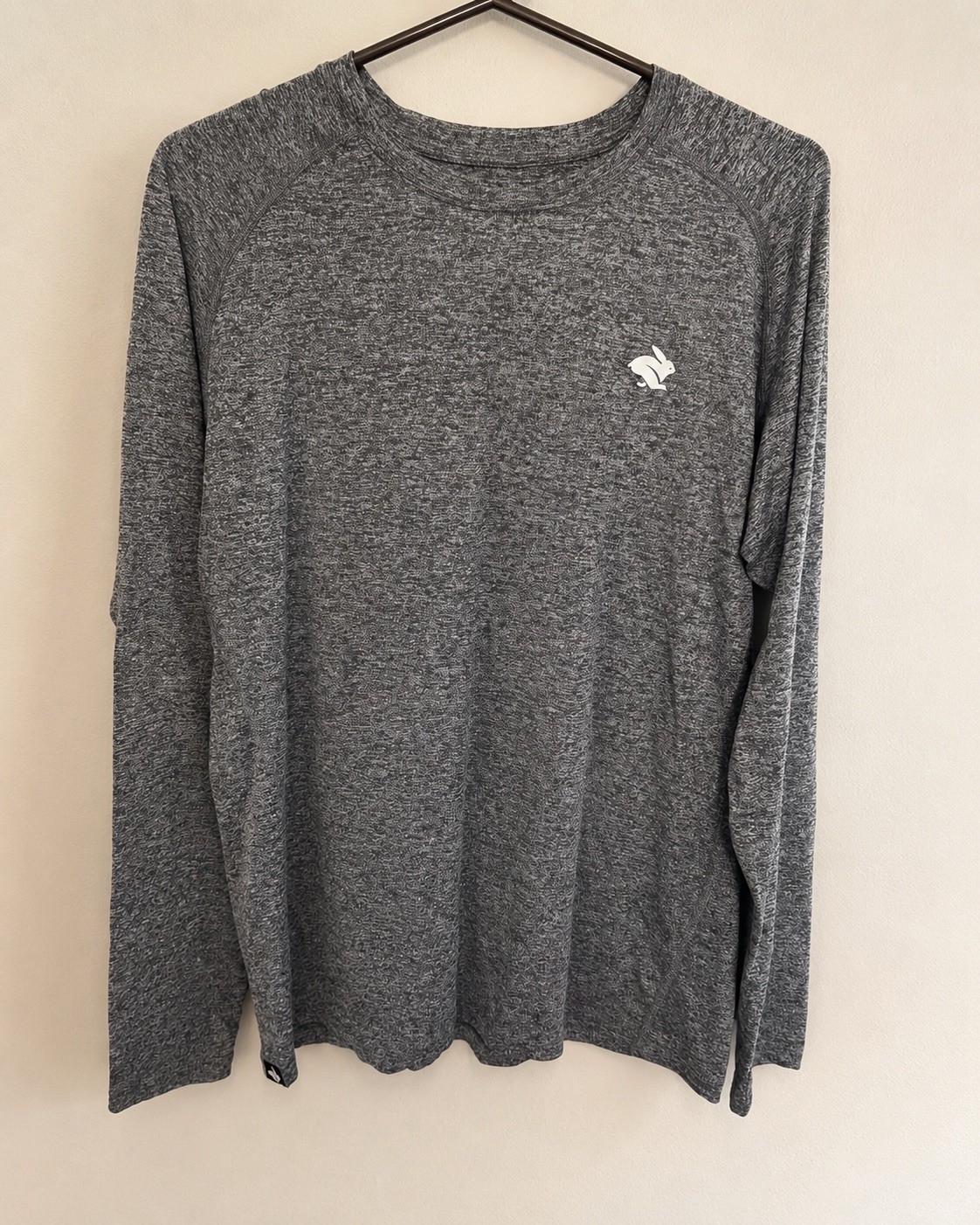rabbit Running EZ Tee Long Sleeve Shirt Mens L Charcoal Heather Gray Soft Knit gallery