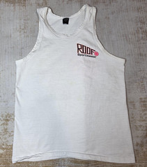 Vintage ROOF Sportswear Tank Top Mens Small White Volleyball Made USA 80s