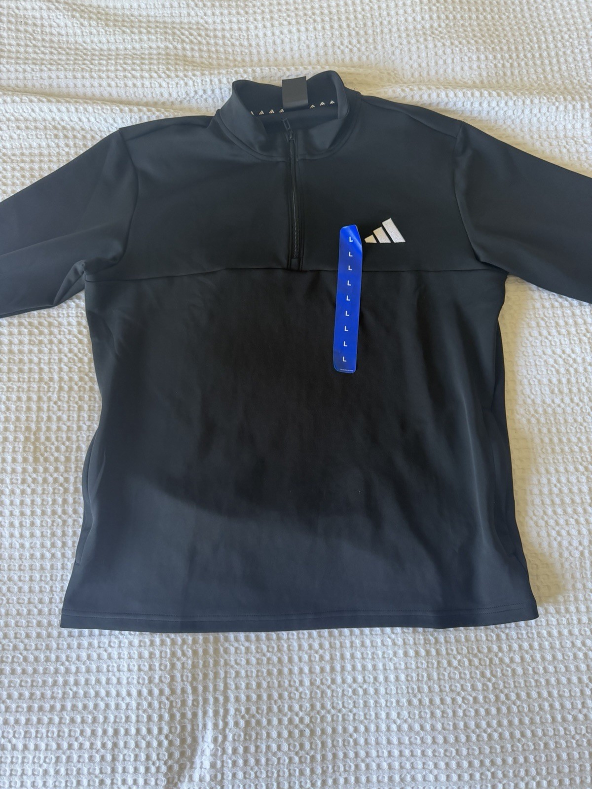Adidas Men’s Quarter Zip Pullover Black Large | Athletic Golf Style Activewear gallery