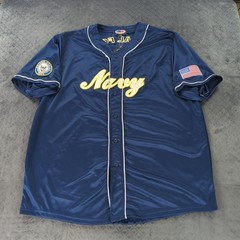 US Navy Baseball Jersey JWM Global Force Button Up Blue Short Sleeve Men 3XL