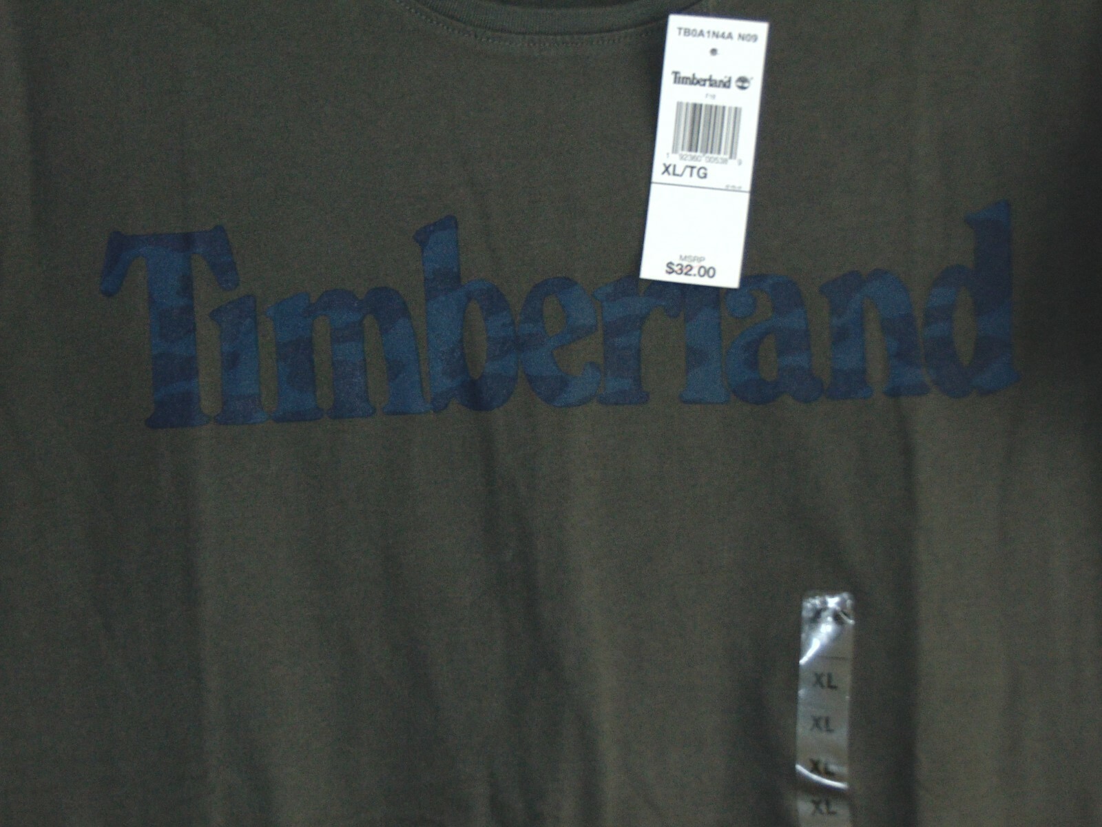 Men's Timberland Essential Linear Camo Logo T-Shirt Grey-Multi Size: X Large gallery