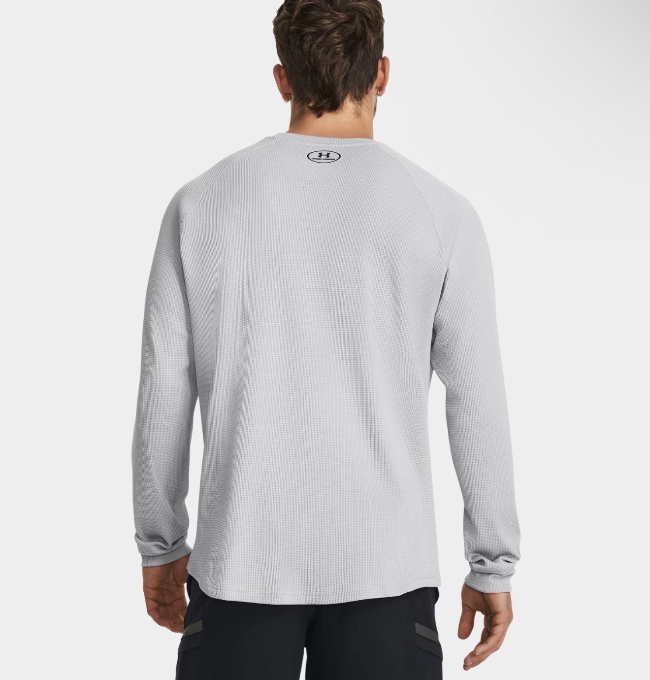 Under Armour Men's UA Waffle Crew Long Sleeve Shirt Large Gray 1302355-011 NWT gallery