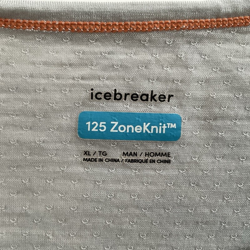 Icebreaker Merino Blend 125 ZoneKnit Long Sleeve Top XL Gray Thermal Base Layer gallery