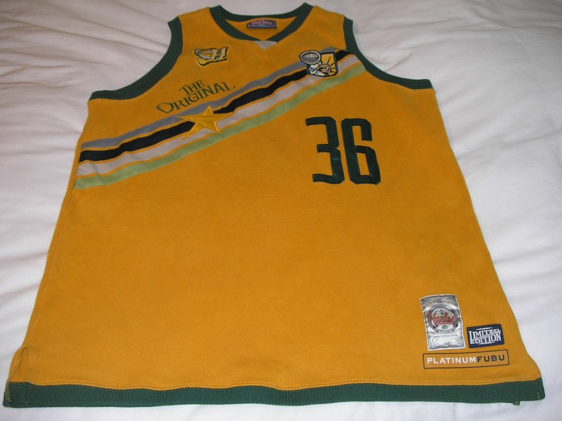 Harlem Globetrotters Meadowlark Lemon Jersey Vest Sweater Platinum Fubu gallery