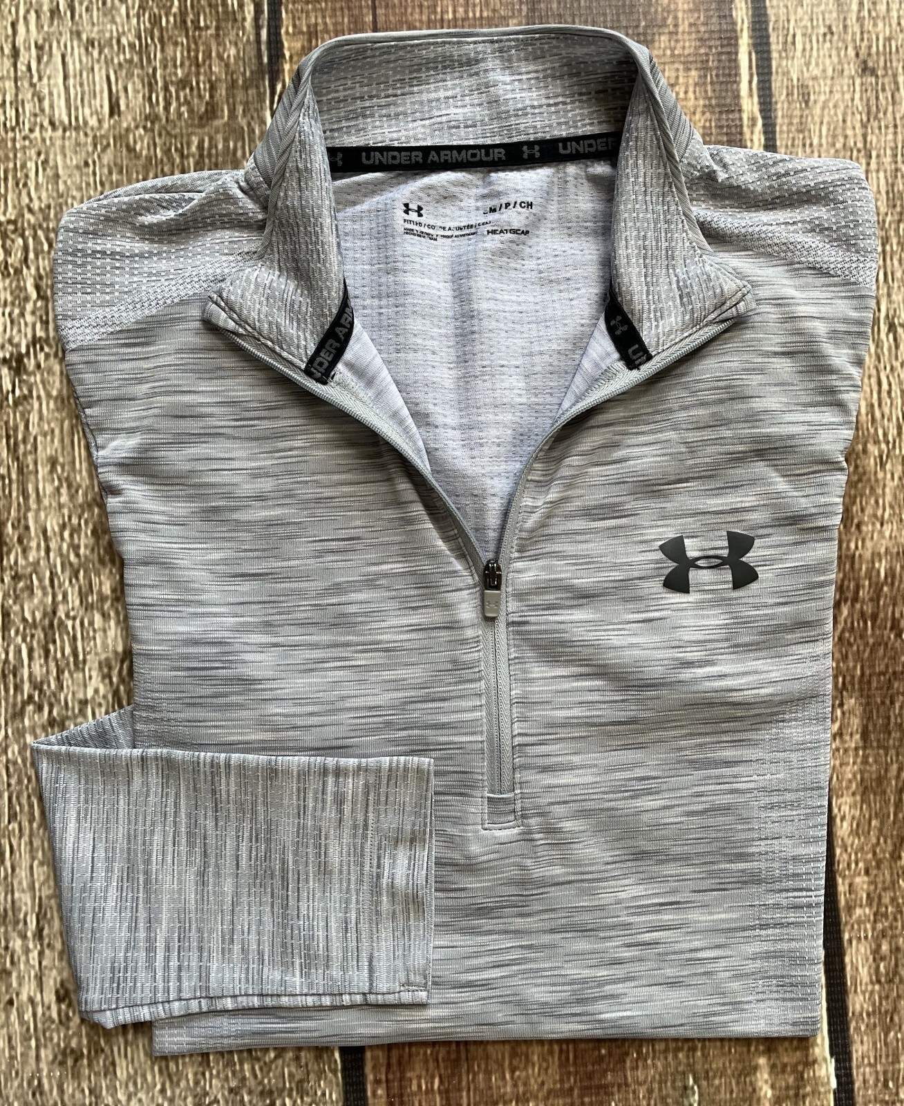 UNDER ARMOUR HEATGEAR 1/4 ZIP TECH SHIRT GRAY MARLED MENS SMALL EXCELLENT gallery
