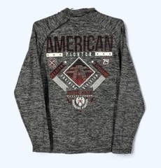 Buckle American Fighter Mens Long Sleeve 1/4 Zip Mock Neck Pullover Shirt Size M