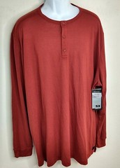 MSX Michael Strahan Big Tall Men 3XL Spiced Apple 3 Button Pullover Sports Top