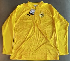 Puma Borussia Dortmund Soccer Training Warm Up 1/4 Zip Mens Size Large Yellow