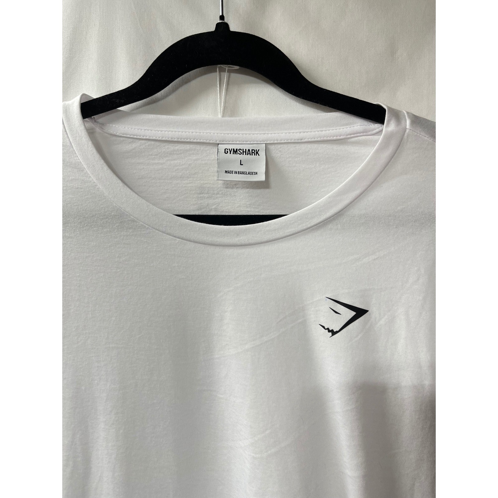Gymshark Mens White Long Sleeve Training Shirt Crew Neck Logo Size Large gallery