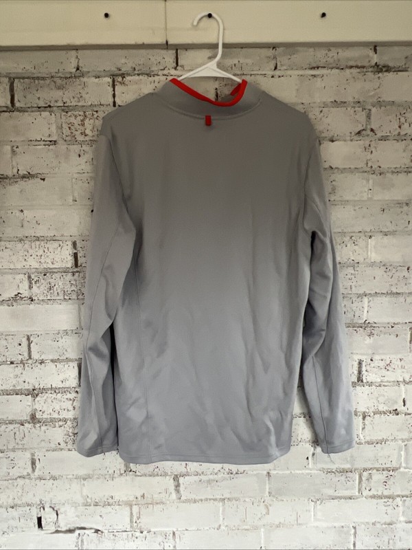 Nike Dri-Fit Men’s Golf 1/4 Zip Pullover, long sleeve, Gray With Apple Logo Sz L gallery